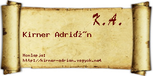 Kirner Adrián névjegykártya