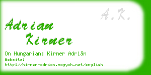 adrian kirner business card