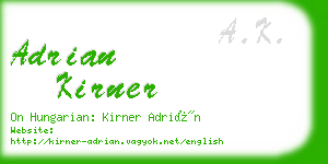 adrian kirner business card